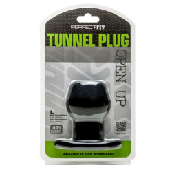 Perfect Fit Ass Tunnel Plug Silicone Noir Large 7.6 x 6.2 cm